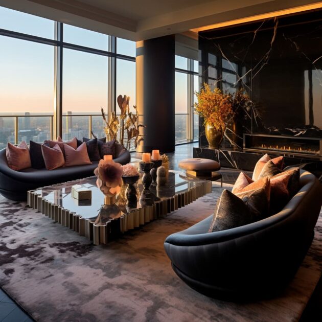 Luxurious Urban Aesthetic in Modern Living Room Interiors