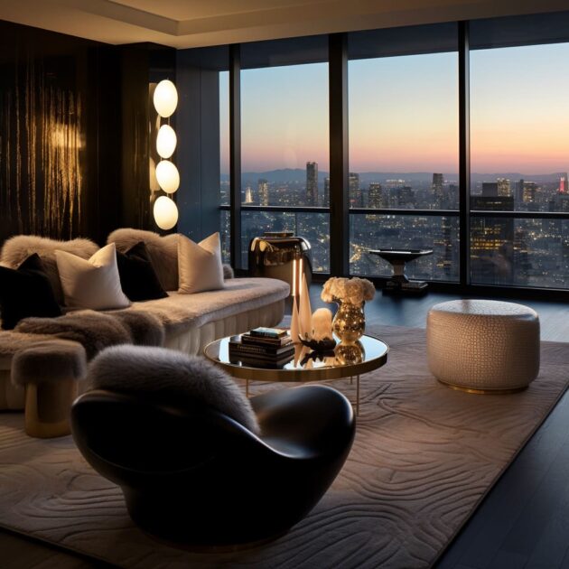 Luxurious Urban Aesthetic in Modern Living Room Interiors
