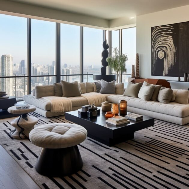 Luxurious Urban Aesthetic in Modern Living Room Interiors