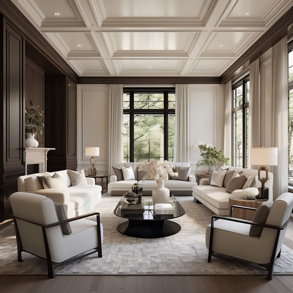 Home aesthetics are elevated in the lounge through elegant spaces and decor trends