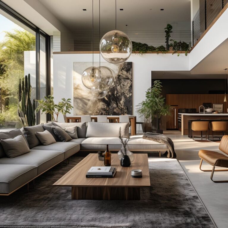 Organic & Modern Minimalist Living Room Interior Design | FH