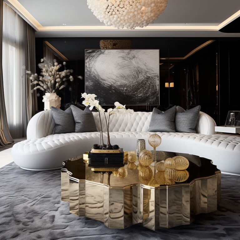 Bold Black&Gold Living Room Interior Design Ideas | Amazing