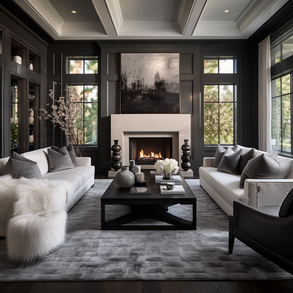 Interior design tranquility is emphasized with gray allure and design sophistication