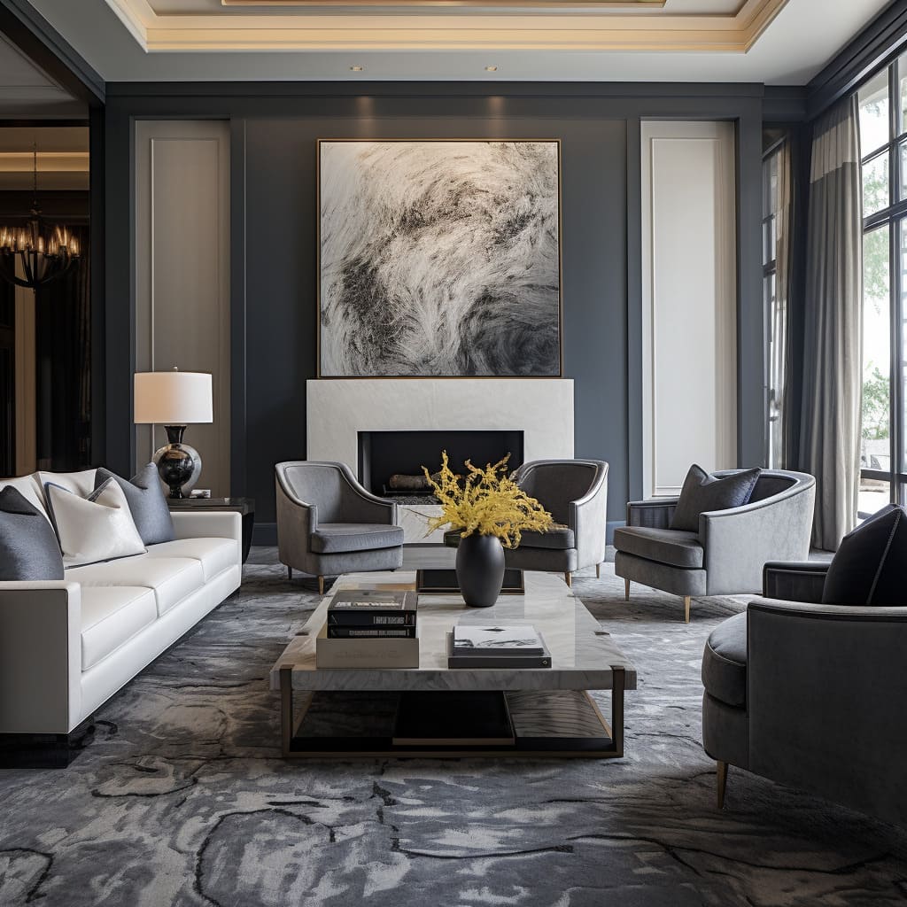 Luxurious textures and gray color theory combine for design versatility