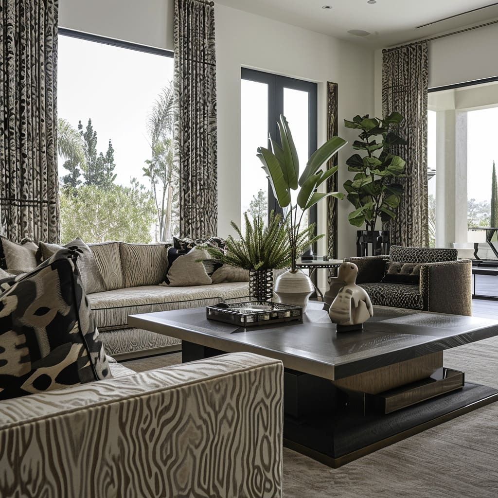 Modern elegance is reflected in every corner of this contemporary family room