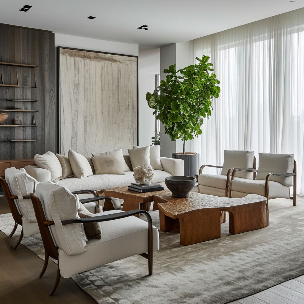 Neutral color palettes evoke a sense of calm and sophistication, perfectly embodying minimalist aesthetics