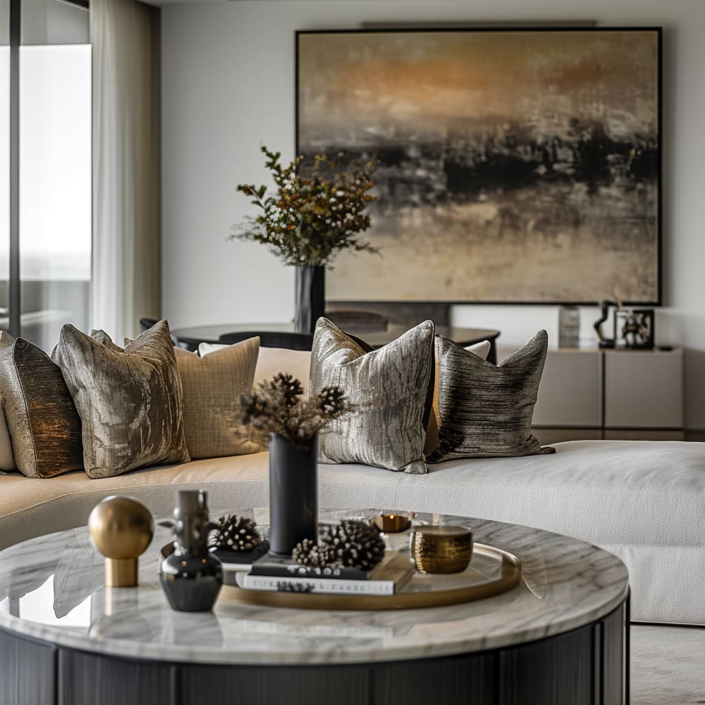 New luxury is reflected in the sleek and stylish interior perfection of this living area