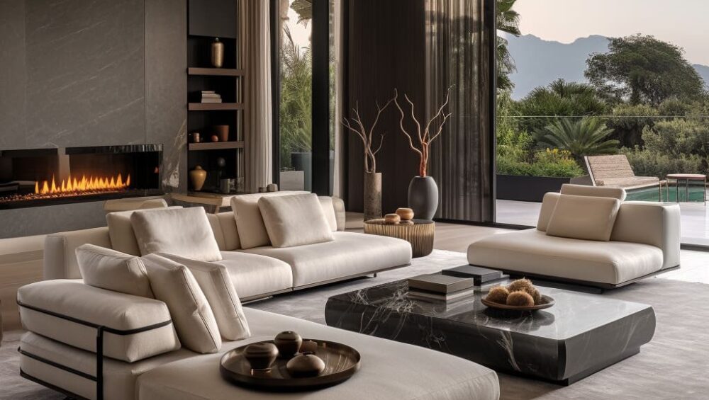 Spacious interiors are elevated with luxe minimalism, blending elegant simplicity with subtle, high-quality textures.