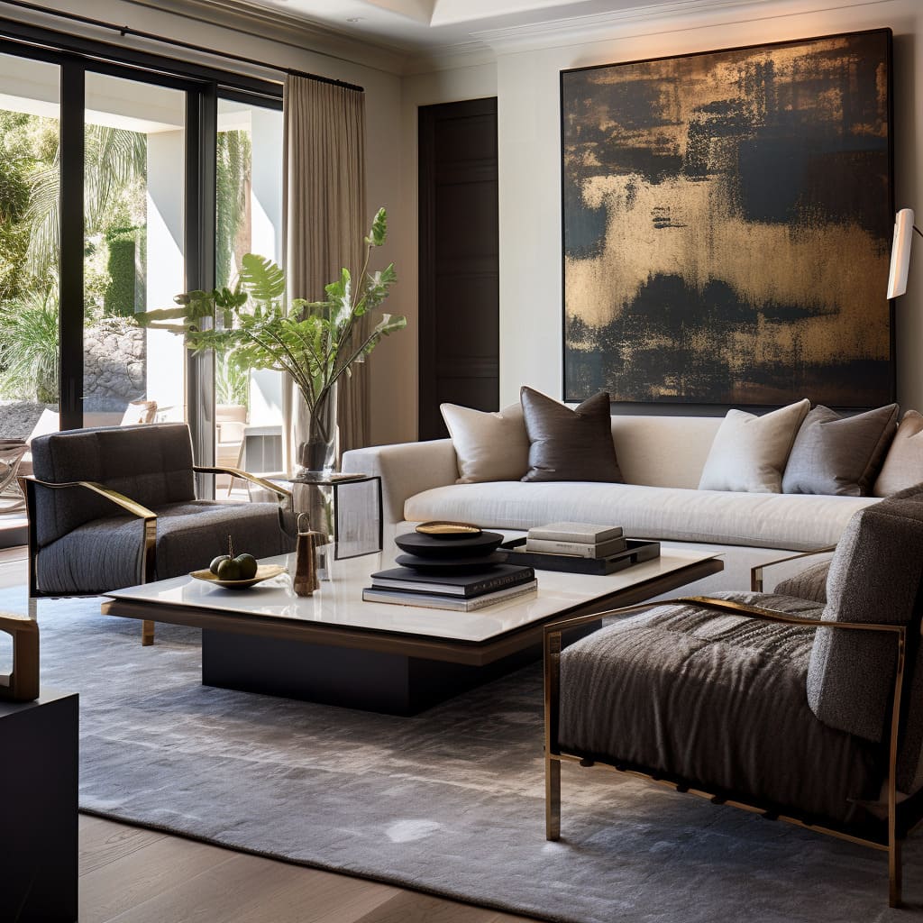 Subtle sophistication characterizes the interior harmony of this luxurious lounge