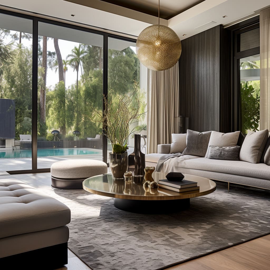 The contemporary lounge features luxurious armchairs that invite relaxation and conversation