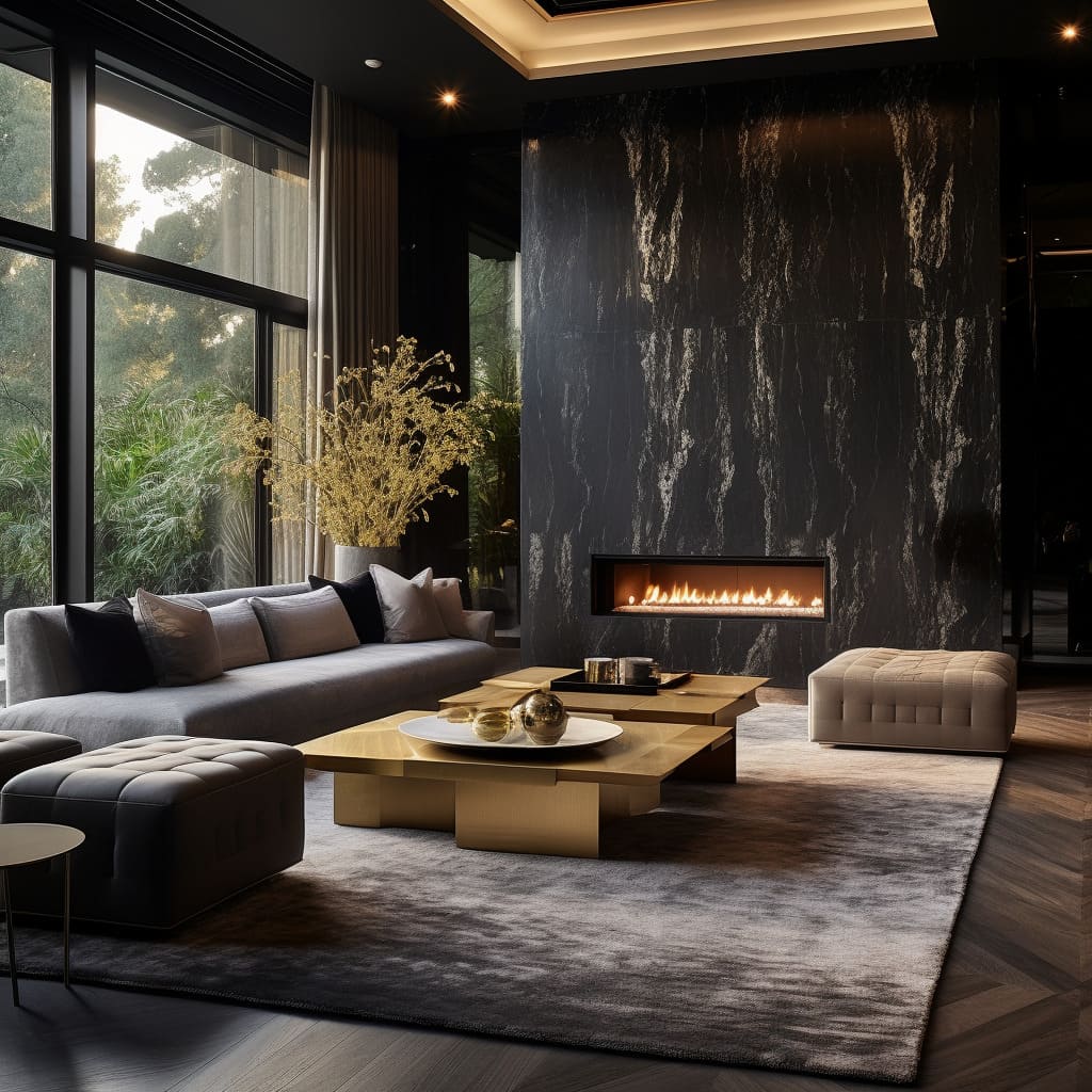 The designer elements, unique textures, and cozy ambiance create contemporary elegance