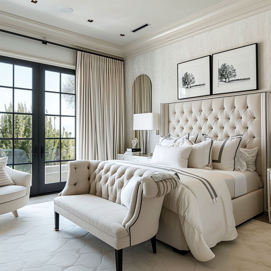 The luxurious house featured a lavish sleeping area with contemporary furnishings