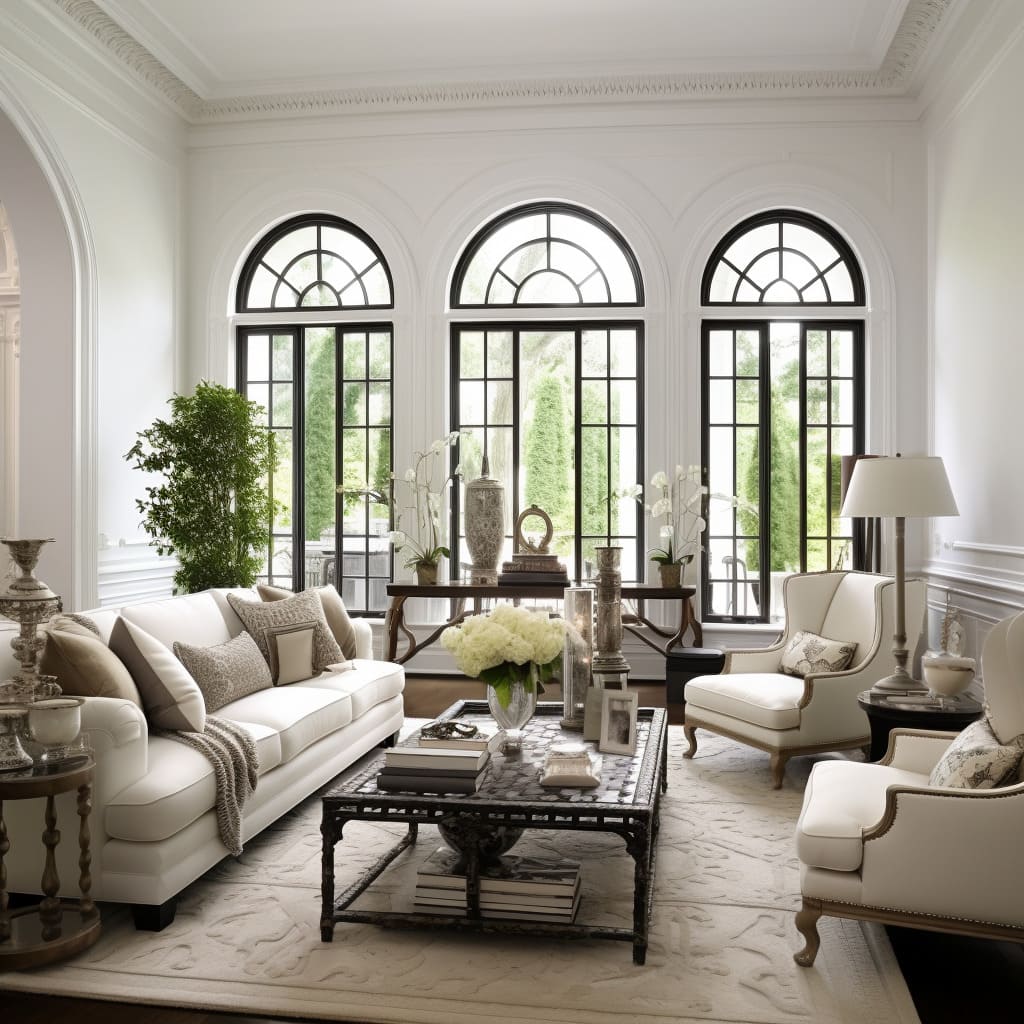 The timeless allure of classic design, where elegance meets comfort in this well-appointed space.