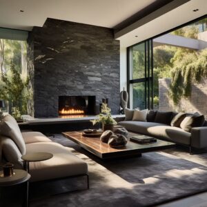 Slate Stone Living Room Interior Design Ideas | 25 Images