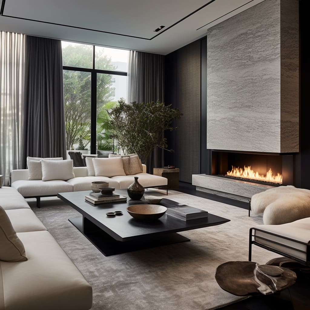 This interior design masterpiece combines opulence and simplicity in the living room