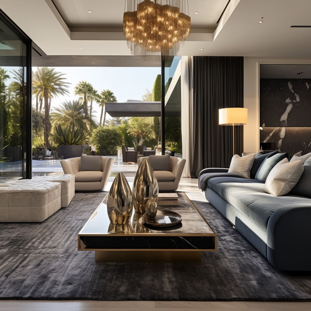 Timeless luxury and elite interiors define the sophisticated design of this home