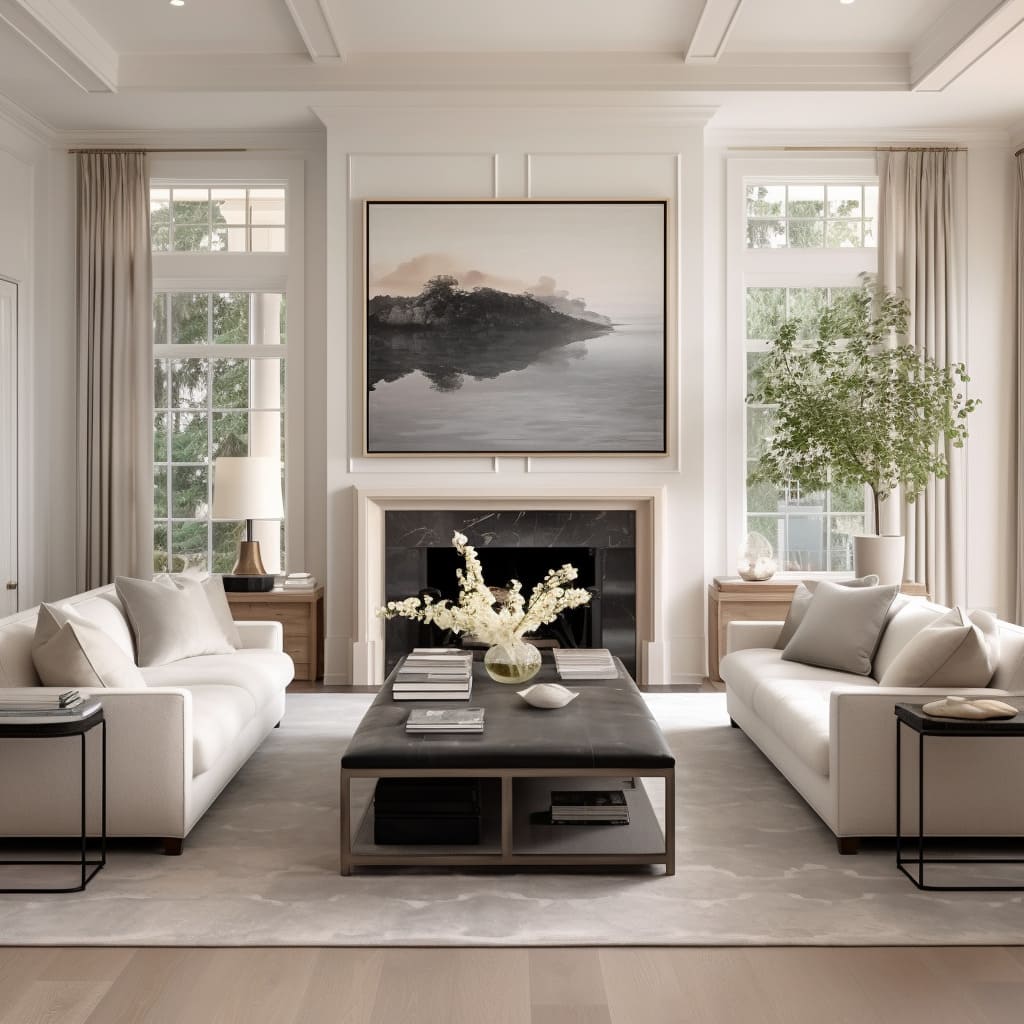 With its blend of contemporary classic and modern classic elements, this living room is a visual delight.