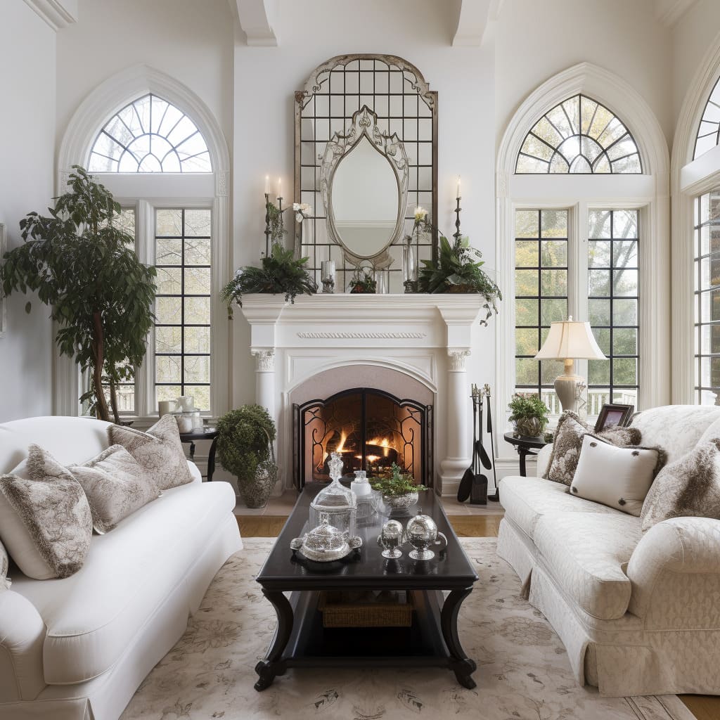 a blend of classic elements in this inviting and harmonious living space.