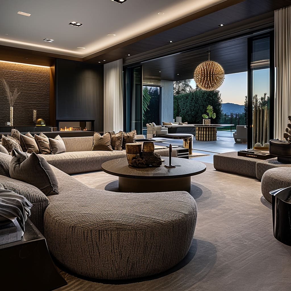 A beautiful great room with modern design elements