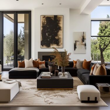 Black as the Contrast Anchor of Neutral Luxury Living Room