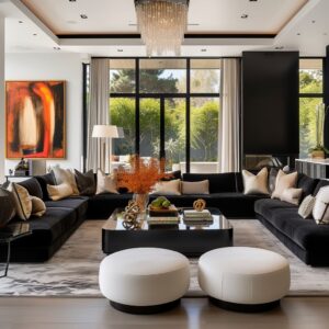 Elegance in Contrast: Black as the Anchor of Neutral Luxury Living Spaces