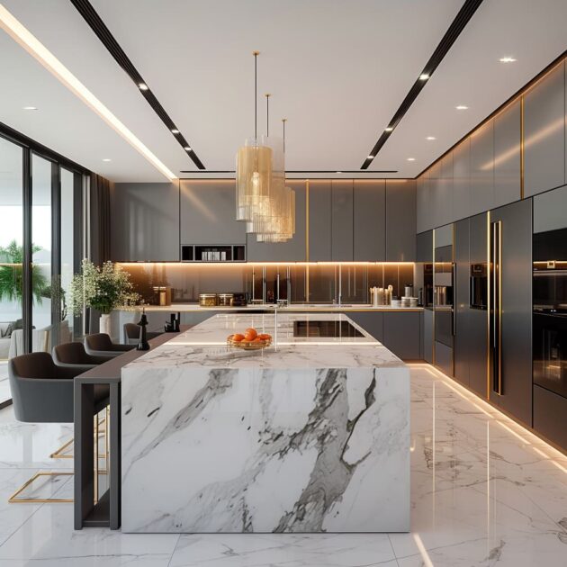 The Power of Marble Chick Kitchen Interior Design | FH