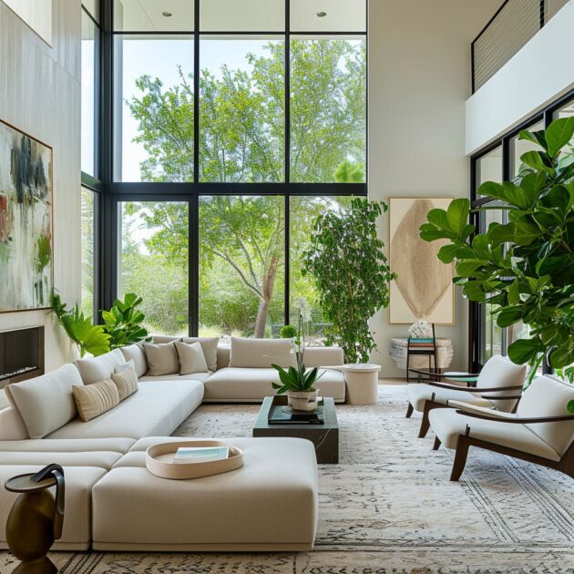 The Anatomy of High-Ceilinged House Minimalist Living Rooms