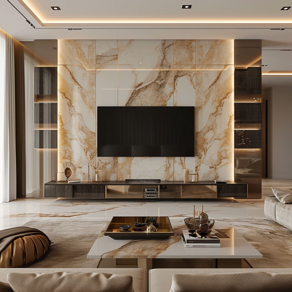 Amazing natural artwork in the form of marble with intricate veining creates a visual impact