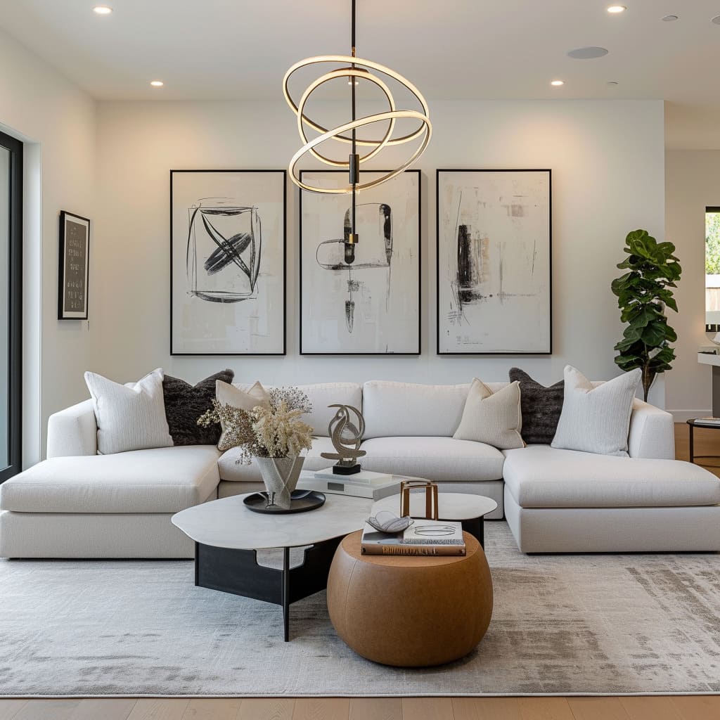 An abundance of white spaces adds to the contemporary feel of the interior