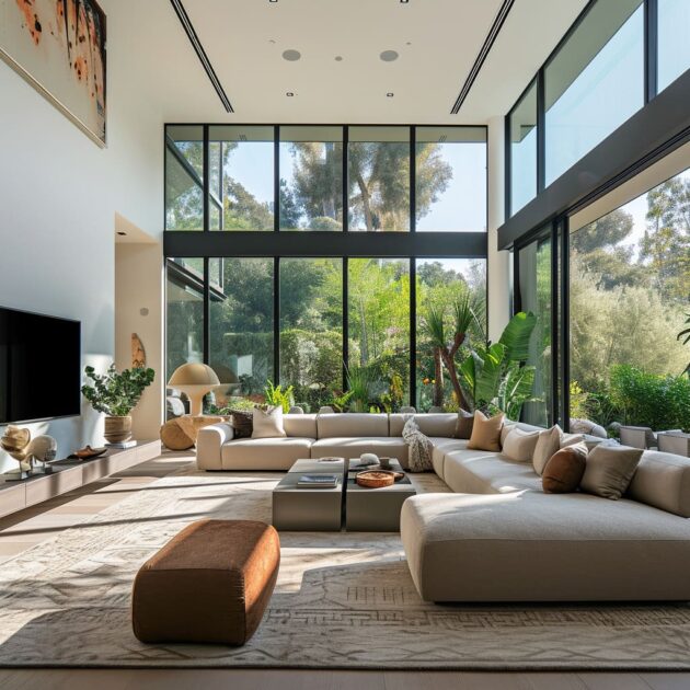 The Anatomy of High-Ceilinged House Minimalist Living Rooms