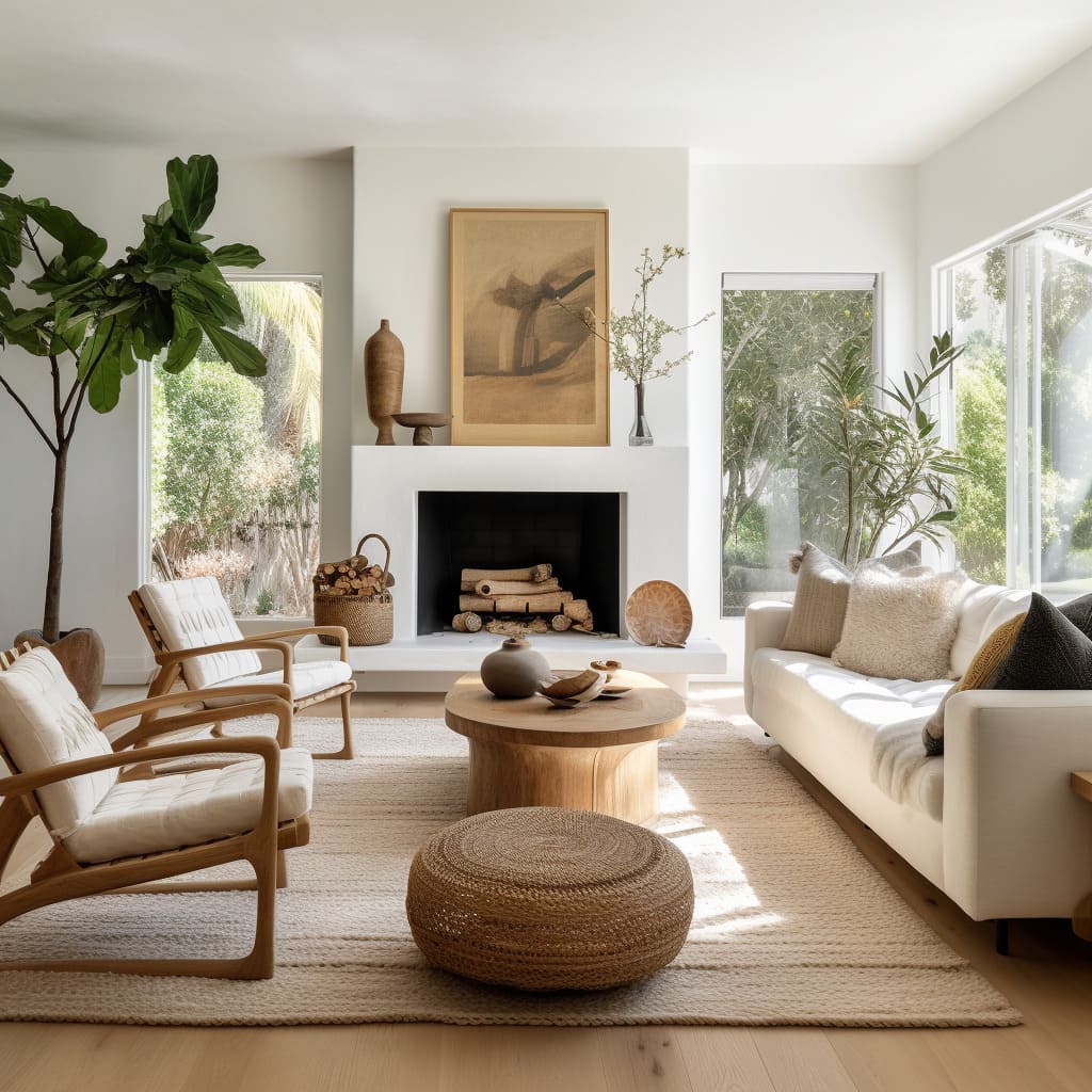 Clean design with clean lines and light wood tones makes your living room feel cozy and inviting