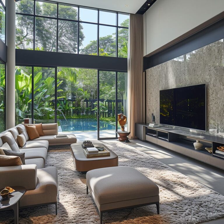The Anatomy of High-Ceilinged House Minimalist Living Rooms