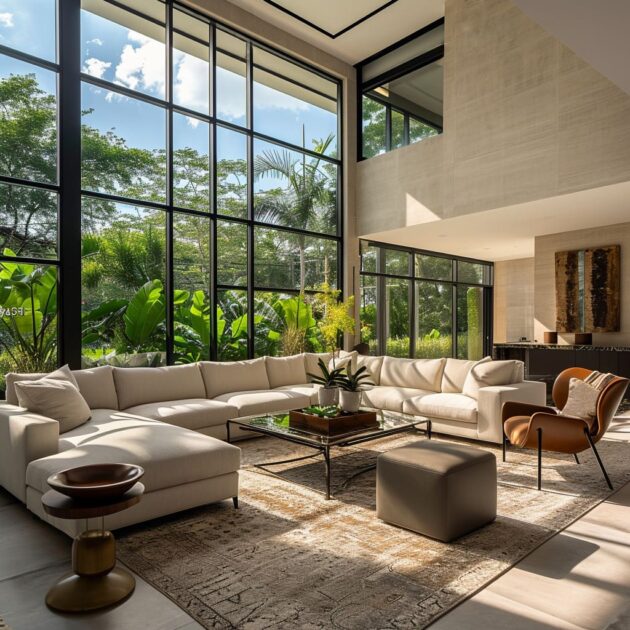 The Anatomy of High-Ceilinged House Minimalist Living Rooms