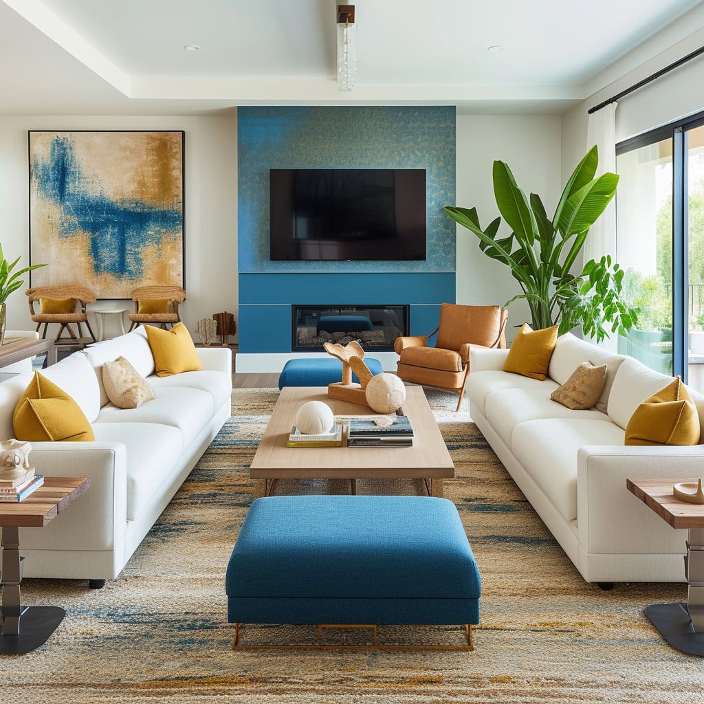 In the dynamic realm of design trends, this living room serves as an architectural canvas for intentional living