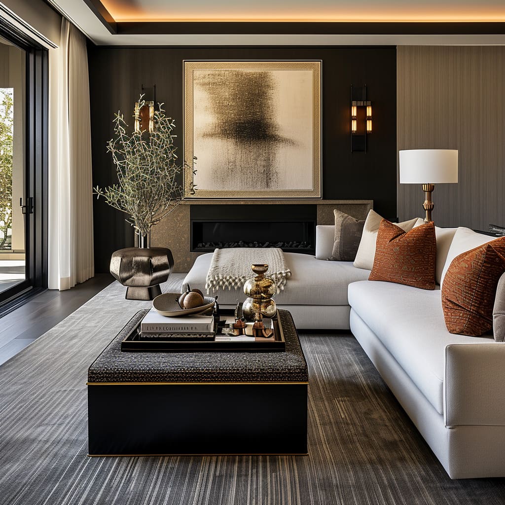 Interior elegance is elevated with decorative accents and architectural elements