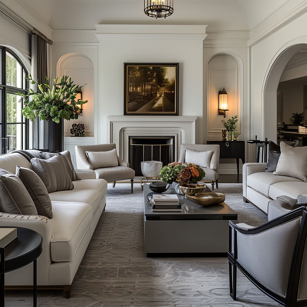 Interior harmony and stylish comfort contribute to the room's aesthetic resonance
