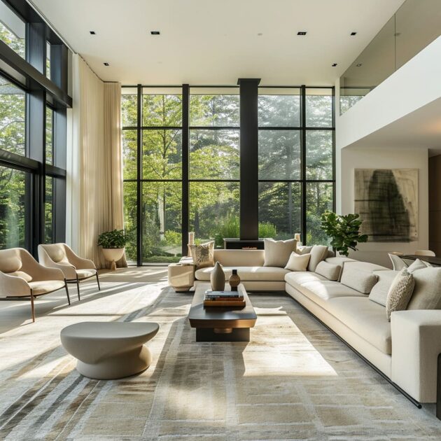 The Anatomy of High-Ceilinged House Minimalist Living Rooms