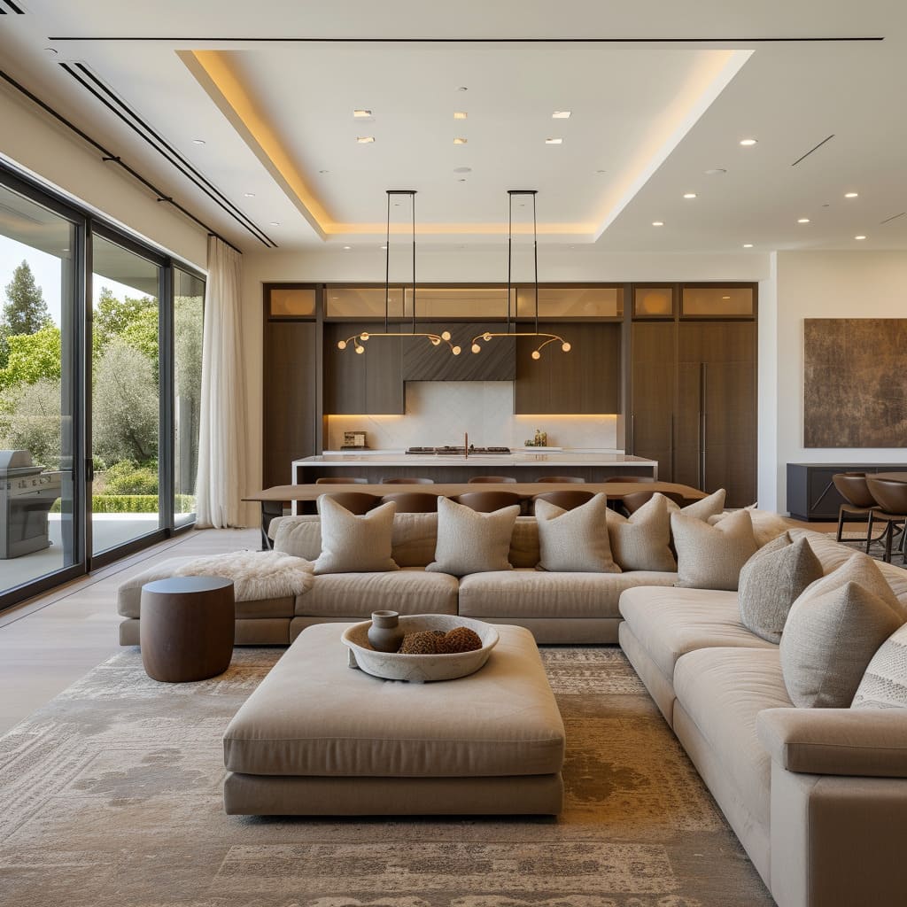 Modern living spaces are characterized by stylish minimalism and understated decor