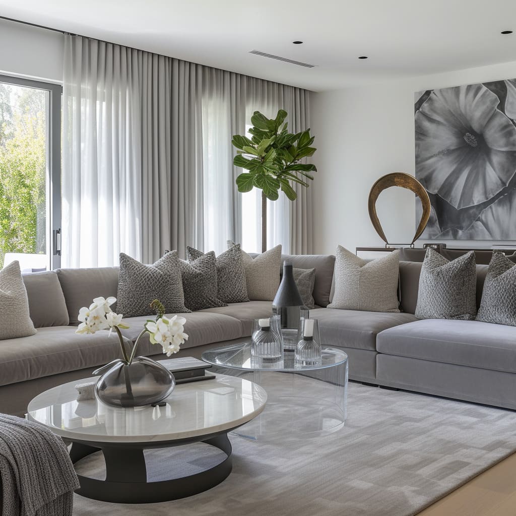 Practicality meets elegance with outside views and a well-planned spatial layout in the living room