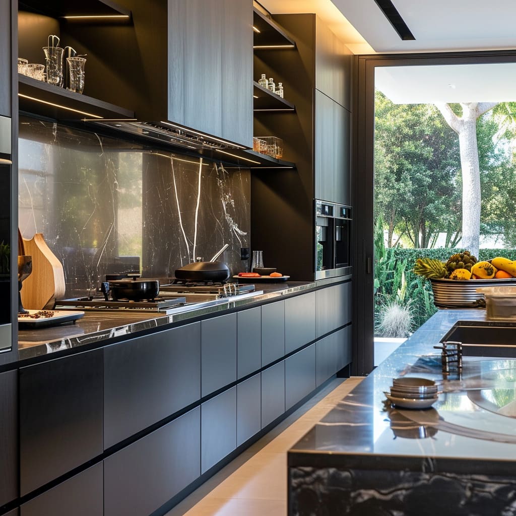 Stainless steel appliances bring a high-end feel to this contemporary kitchen