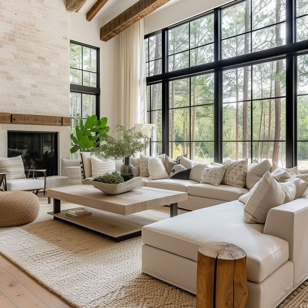 Stylish homes benefit from the open spaces and functional design of this living room