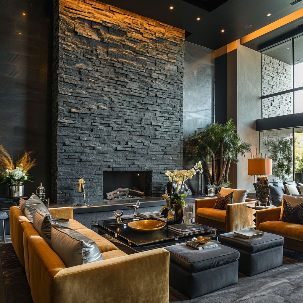 The rich textures and colors that natural stone brings to your living room