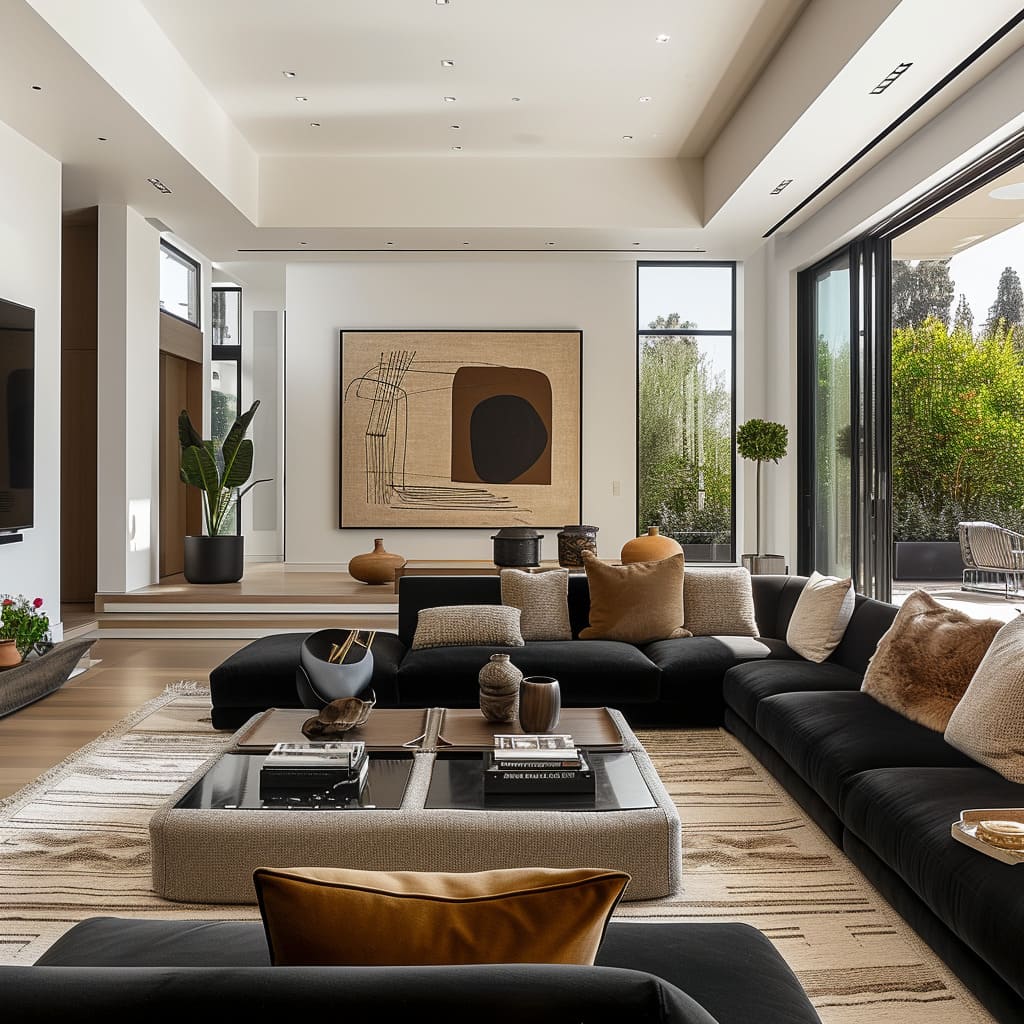 This living space exudes modern living room sophistication