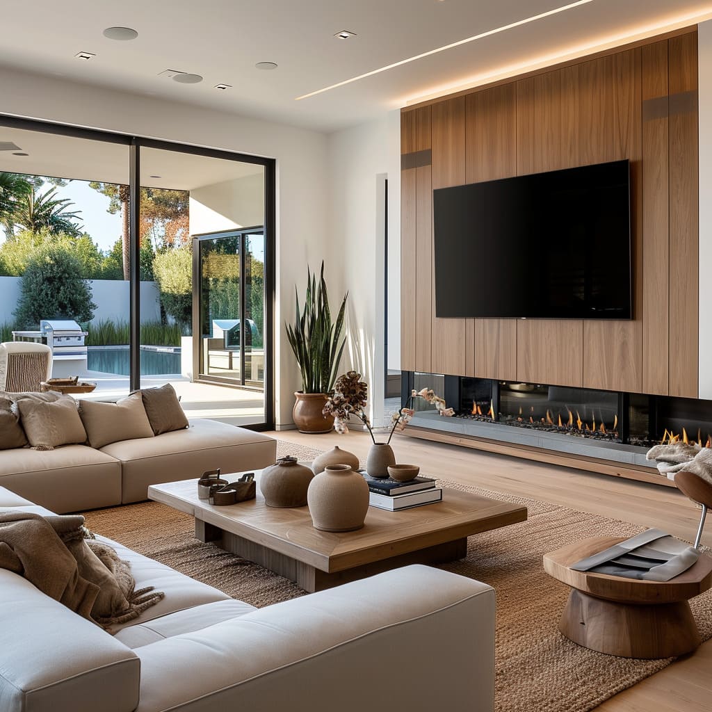 Timeless elegance is at the heart of this modern house's interior design