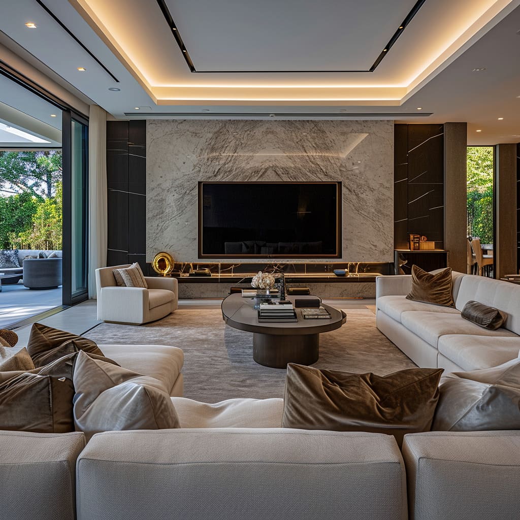 Transform your TV room into a modern sensory experience with advanced sound systems and immersive design
