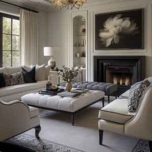 A Harmony of Moldings, Wainscoting, &Contemporary Furniture