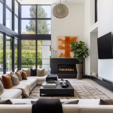 Modern Black & White Interiors with Vibrant Touches | FH