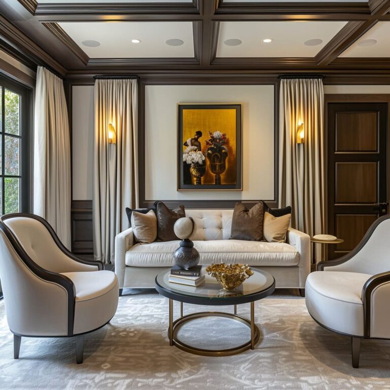 A Harmony of Moldings, Wainscoting, &Contemporary Furniture