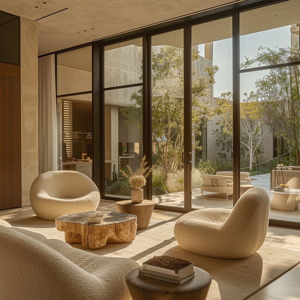 A seamless flow between indoor and outdoor living areas enhances the connection with nature