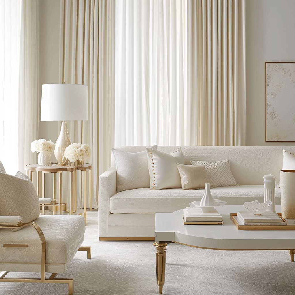 Achieve a chic living space with cream hues and plush textiles for luxurious simplicity